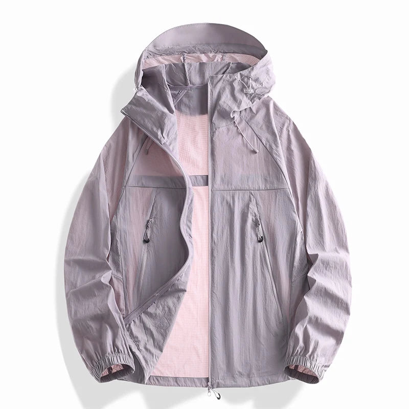 2025 Skin Sun Protection Jacket Men's Summer high quality UV Lightweight Ice Silk Hooded Coat Outdoor Riding Fishing Windbreaker