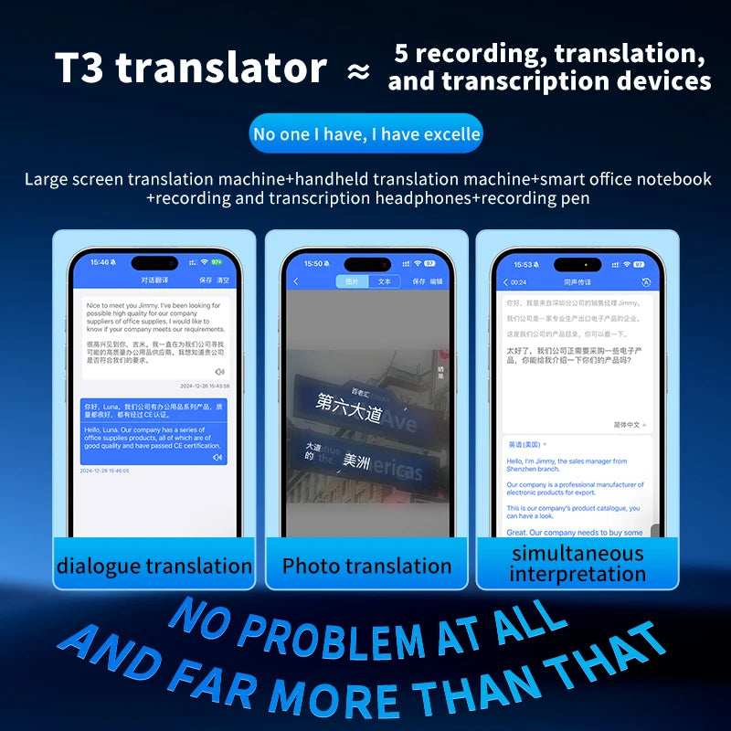 New T3 Free Version Al Large Model Translator Cross App Translation I Voice/video Call Translation 144 Kind Language Translation
