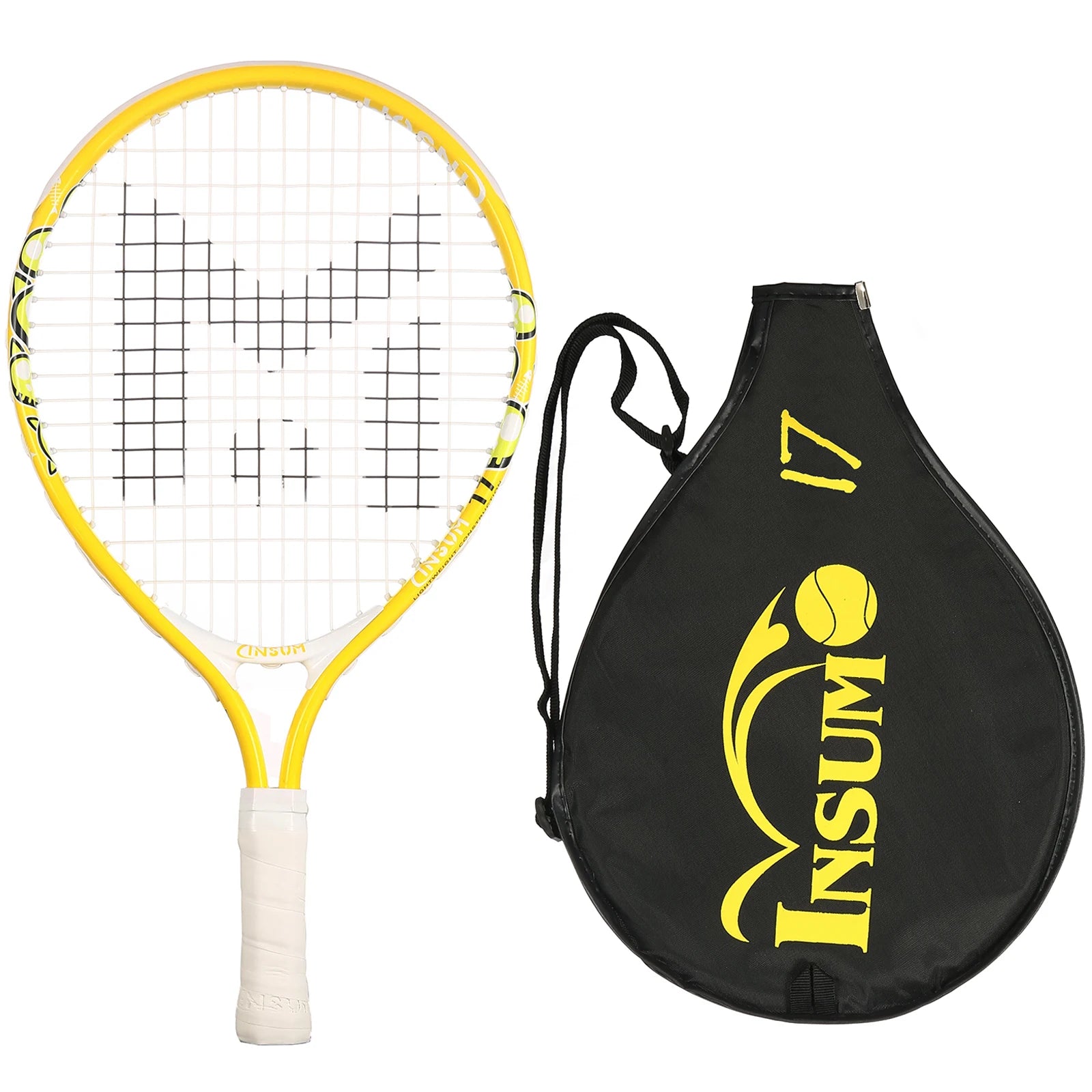 Kids Tennis Racket,17" Aluminum Tennis Racket with Carry Bag for Kid,Toddler Outdoor/Indoor Sport Play Rackets