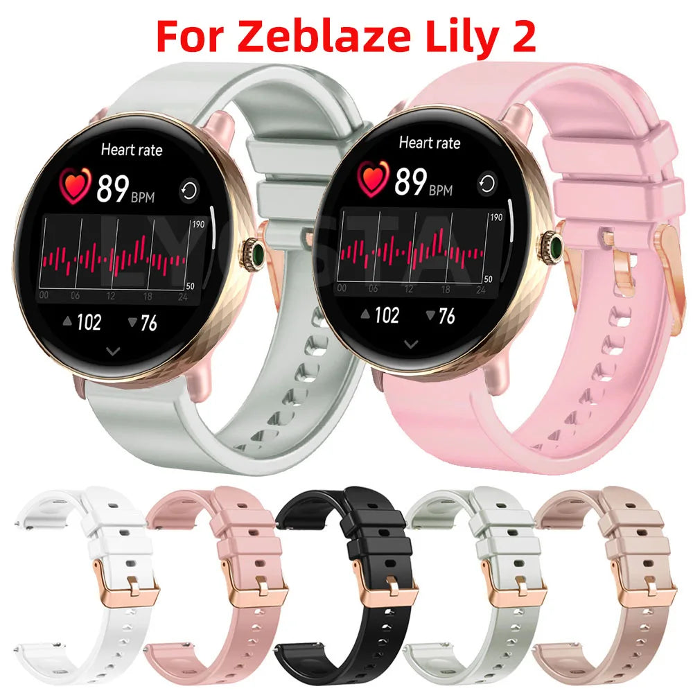 New Silicone Watchband For Zeblaze Lily 2 Strap Women Girls Replacement Smart Watchband For Zeblaze Lily2 Accessories Correa - Free Item Weekend (50% off).