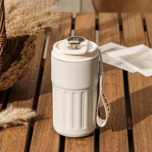 Travel Smart Temperature Measurement Insulated Stainless Steel 316 Coffee Cup Portable Car Companion High Aesthetic Value