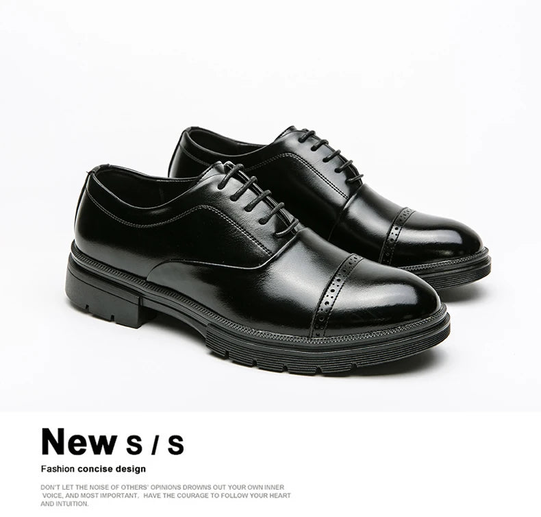 Men’s Dress Shoes High Quality Business British Social Formal Leather Shoes For Men Block Party Wedding Business Office Shoes