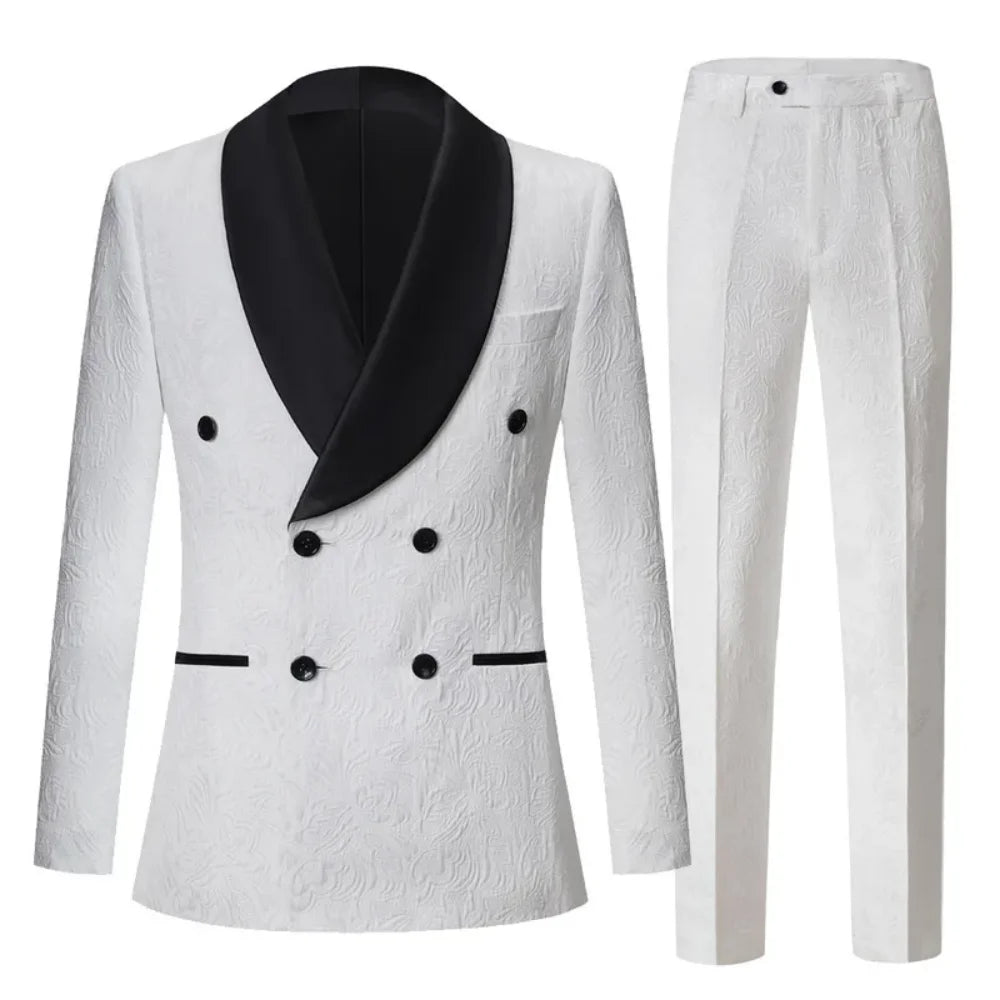 Men's Three-Piece Suit Set for Night Business Jacket And Pants Wedding 2-Piece Formal Outfit