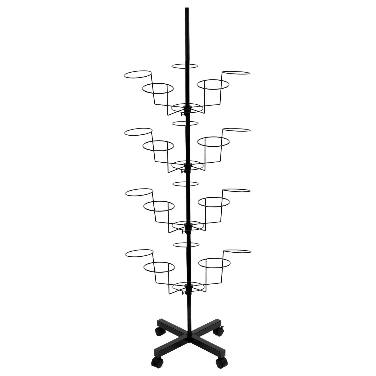 7-Tier Metal Black 35 Hat Cap Display Rotating Stand Holder Retail Store Rack