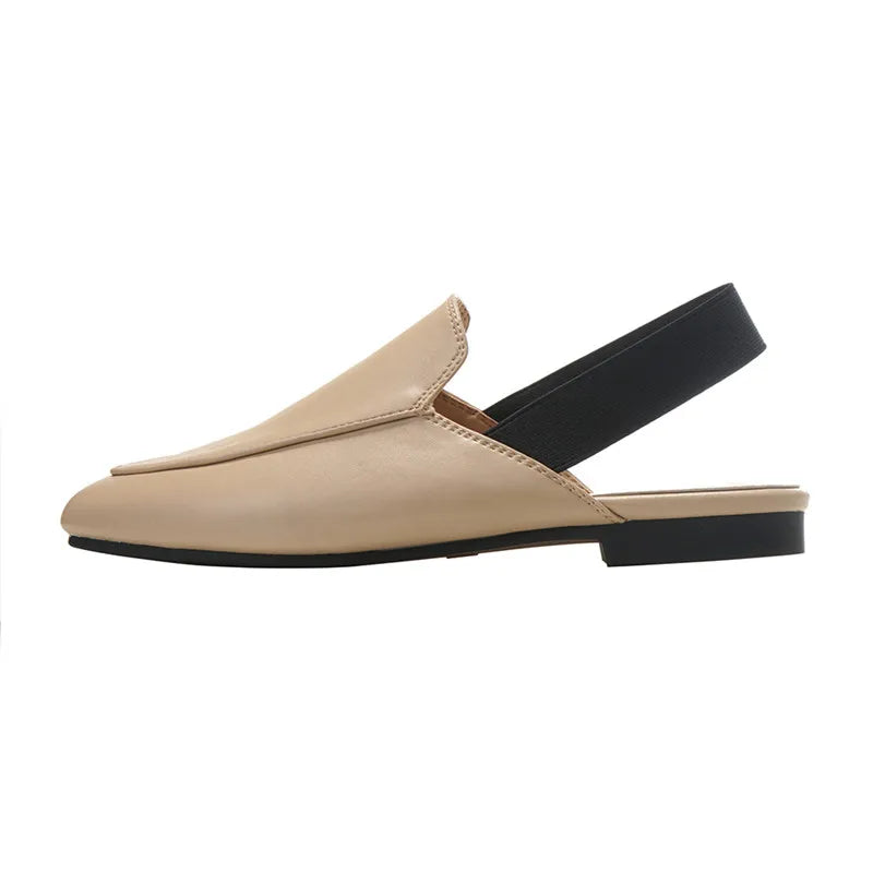 Rear elastic belt half slippers women summer wear Muller shoes 2023 new flat sandals