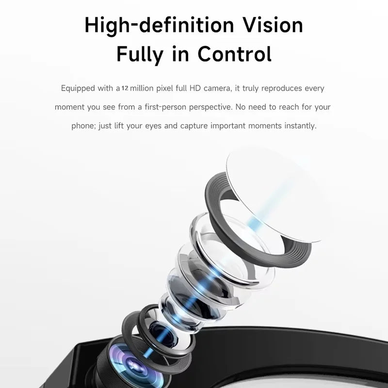 AI Smart Glasses 8K HD Camera 1200W Pixels SunGlasses Multifunctional Bluetooth Call Voice Assistant Music Translation Glasses