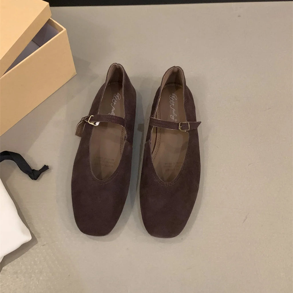 2024 Spring New Brand Women Flats Round Toe Shallow Slip On Ladies Casual Ballet Shoes Soft Leather Eelgant Dress Shoes