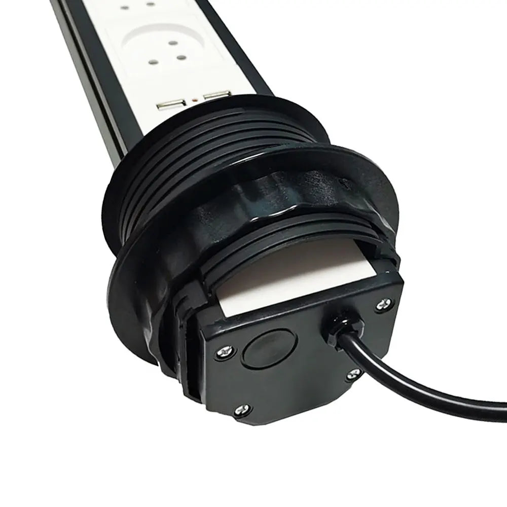 POP UP SOCKET Israel Socket,USB Plug,AC 110v-250v, Silver/Black ,PD 20W super charging  Office, Kitchen Hidden Lifting Socket,