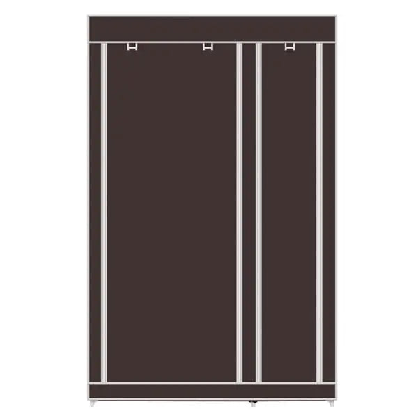 67" Portable Clothes Closet Wardrobe with Non-woven Fabric and Hanging Rod Quick and Easy to Assemble Dark Brown