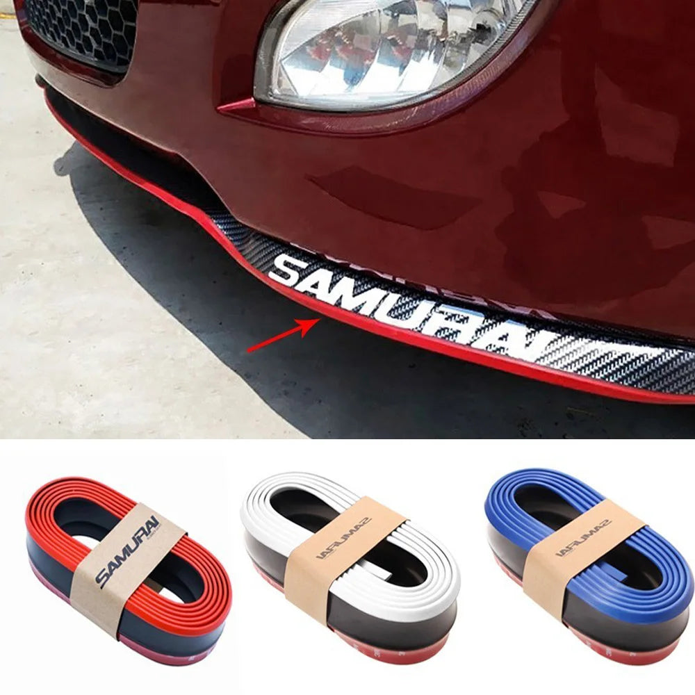 2.5M Car Bumper Lip Stickers Car Front Bumper Lip Rubber Car Bumper Guards Lip Mouldings Splitter Chin Body Auto Bumper Exterior