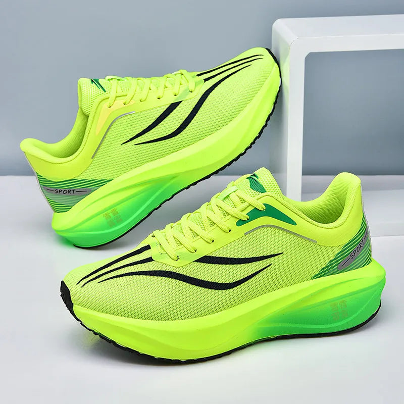 New Running Shoes for Jogging and Marathon Sports, Mesh Fabric with True Carbon Plate, Men's and Women's Hiking Shoes 2025 Men's