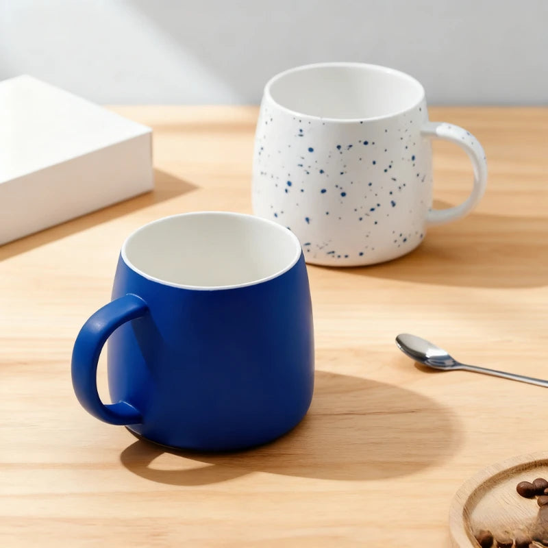 500ml creative design ink blue ceramic cup coffee cup couple water cup breakfast oatmeal cup holiday gift porcelain cup
