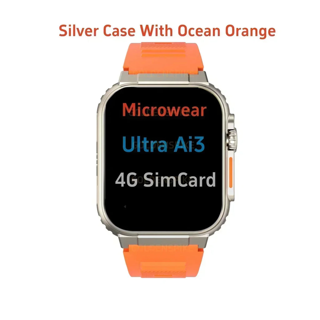 Ai3 Smartwatch: 2.2" HD Display (448*528) | 180° Rotatable Camera| 4G Calling & 256GB Memory | Comprehensive Health Tracker