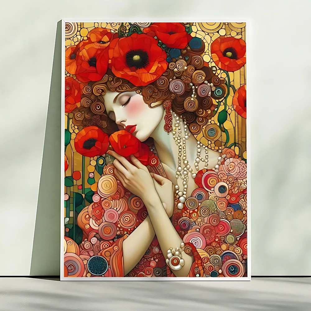 DIY Oil Painting By NumberGustav Klimt Art Home Decoration Wall Living Cafe Bar Room Decor Marvel Gift Frameelss