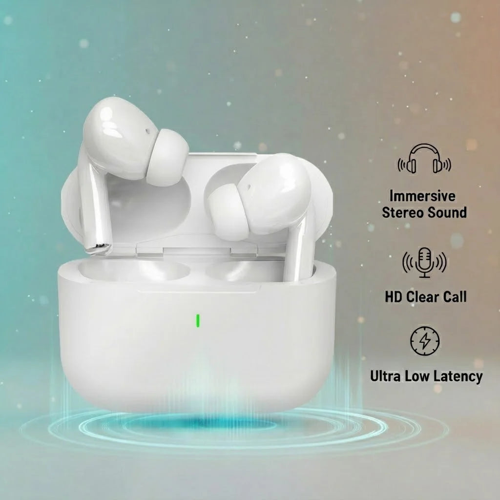 Active Noise Cancelling Wireless Headphones with Immersive Sound Ultra-Low Latency Effortless Wireless Charging for Gym running
