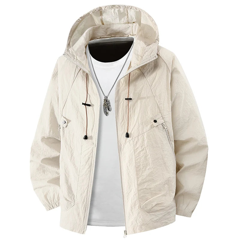 Summer Waterproof Hiking Jackets Men Fishing Cycling Hooded Gym Sports Running Coat Outdoor Sun-Protective Jacket Men Clothing