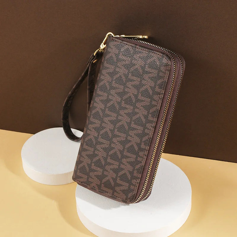Long Wallets for Women, Double Zipper Clutches, Purse with Big Letter, Wristlet Wallet, Phone Holder, Card Holder, Lady, Fashion - Free Item.