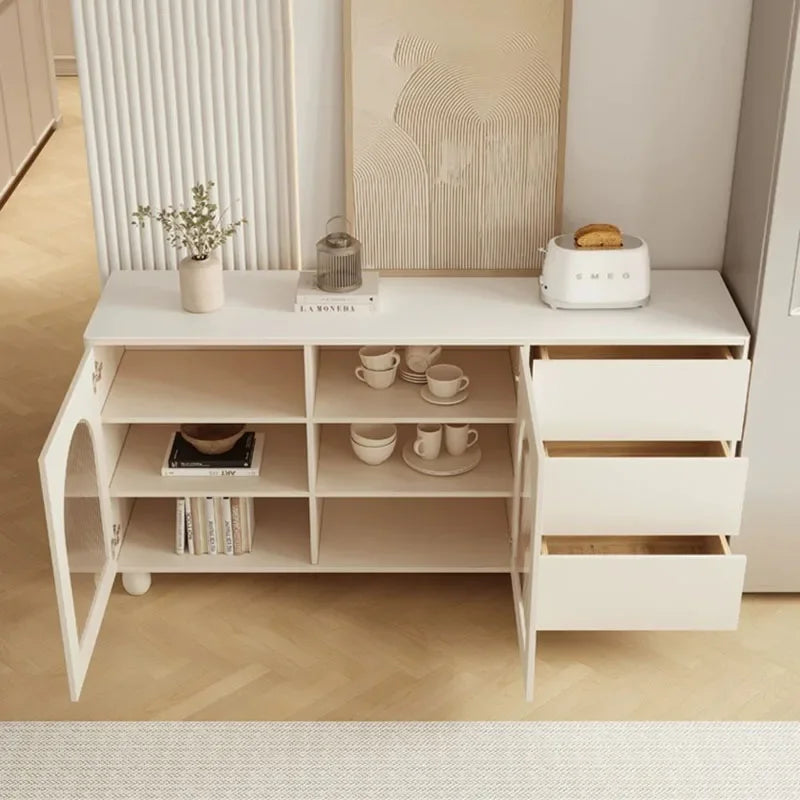 Cream Wind Cute Living Room Cabinets Small Apartment Minimalist Beauty Storage Cabinet Nordic Kawaii Vitrina Home Furniture