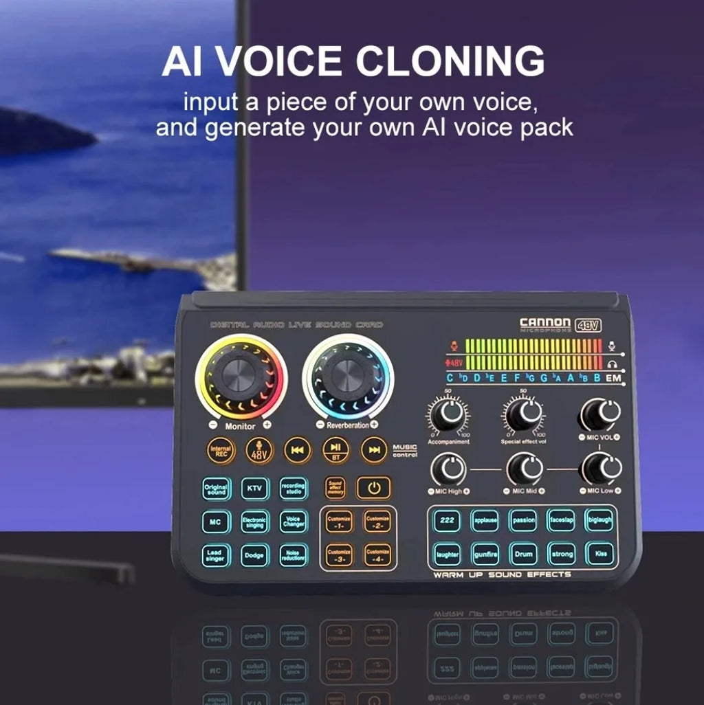 T600 Sound Card 48V Audio interface Mixer Audio Professionale Voice Changer For Karaoke Studio Vlog Recording Live Streaming PC