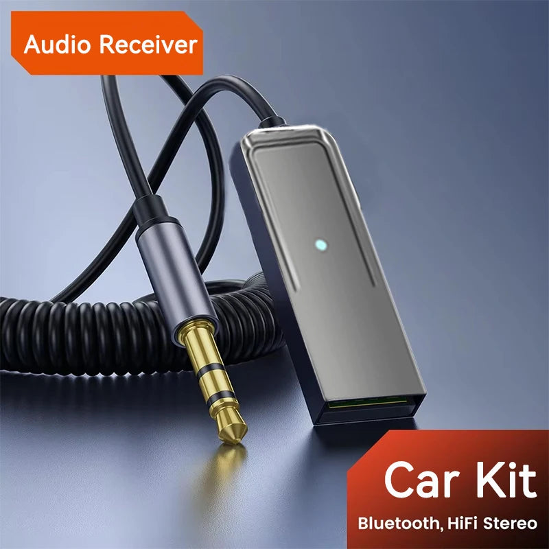 Bluetooth 5.5 Car Kit AUX Audio Receiver USB To 3.5mm Hifi Stereo Music Navigation Handsfree With Mic Wireless Adapter Transmit - Free Item