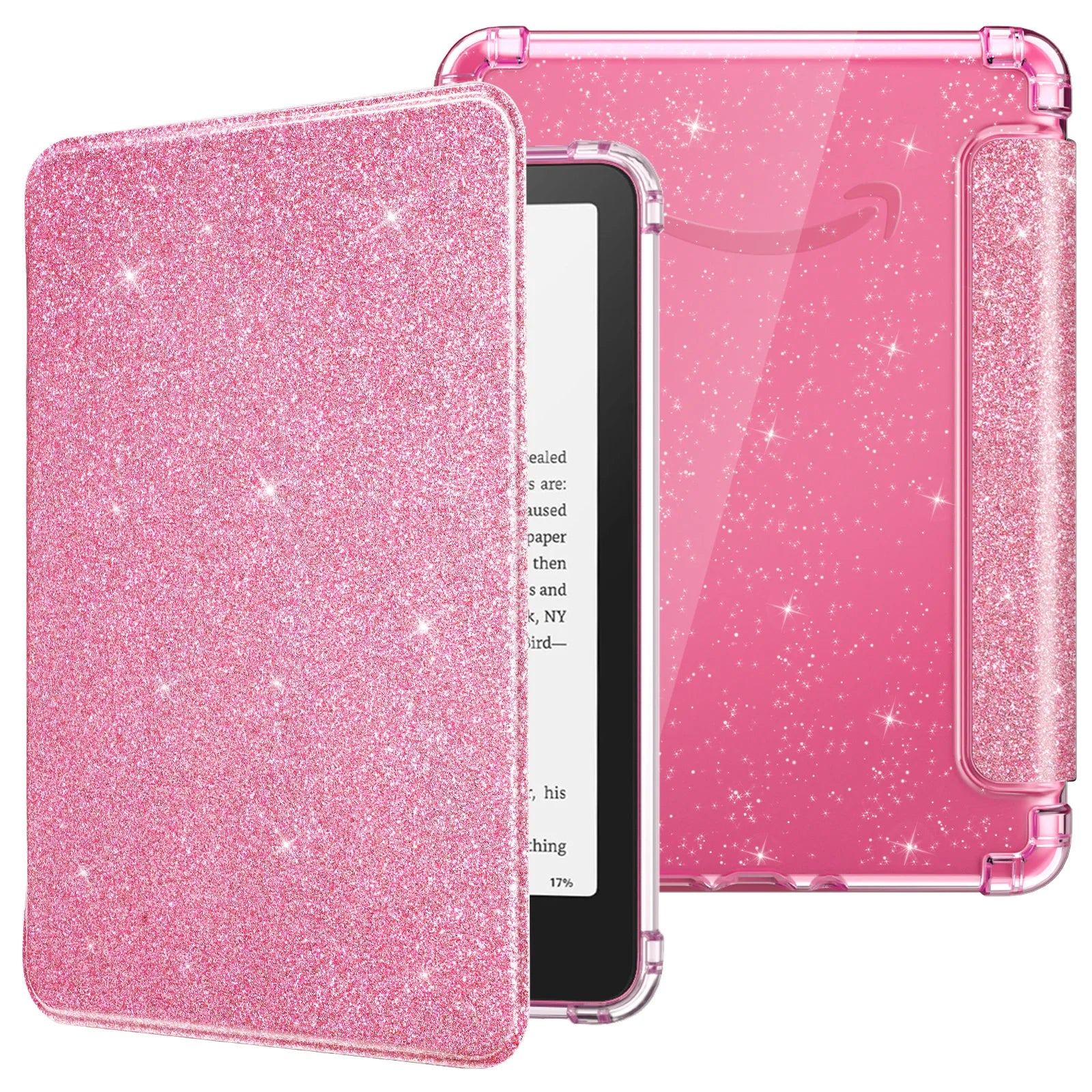Case for 7" Kindle Paperwhite 2024 12th Gen Ultra Clear Soft Flexible Glitter TPU Back Cover Light Shell with Auto Wake/Sleep