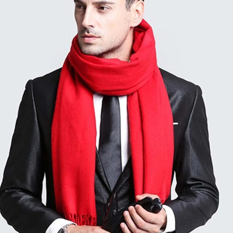 Wool Scarves Winter Soft Warm Cashmere Shawl Thickened Long Tassel Shawl Warm Scarf Fashion Solid Color Women Man Scarf - Free Items Weekend.