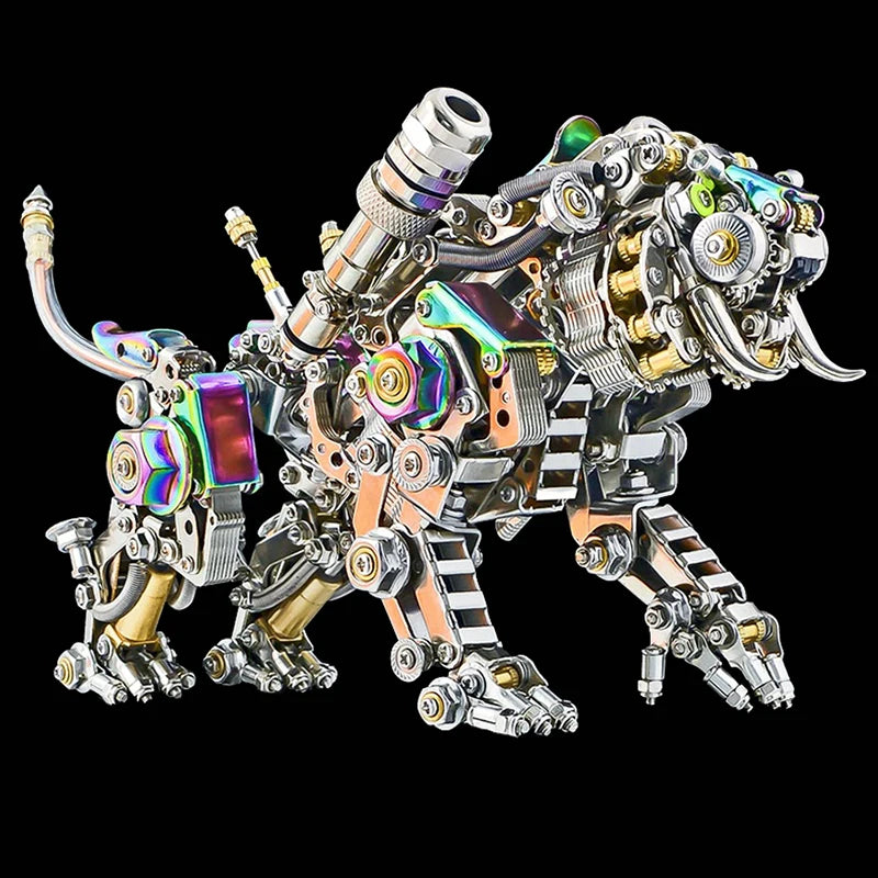 3D Metal Three-Dimensional Mechanical Tiger Model Puzzle DIY Assembly Building Blocks Toys  for Adult Children Gift