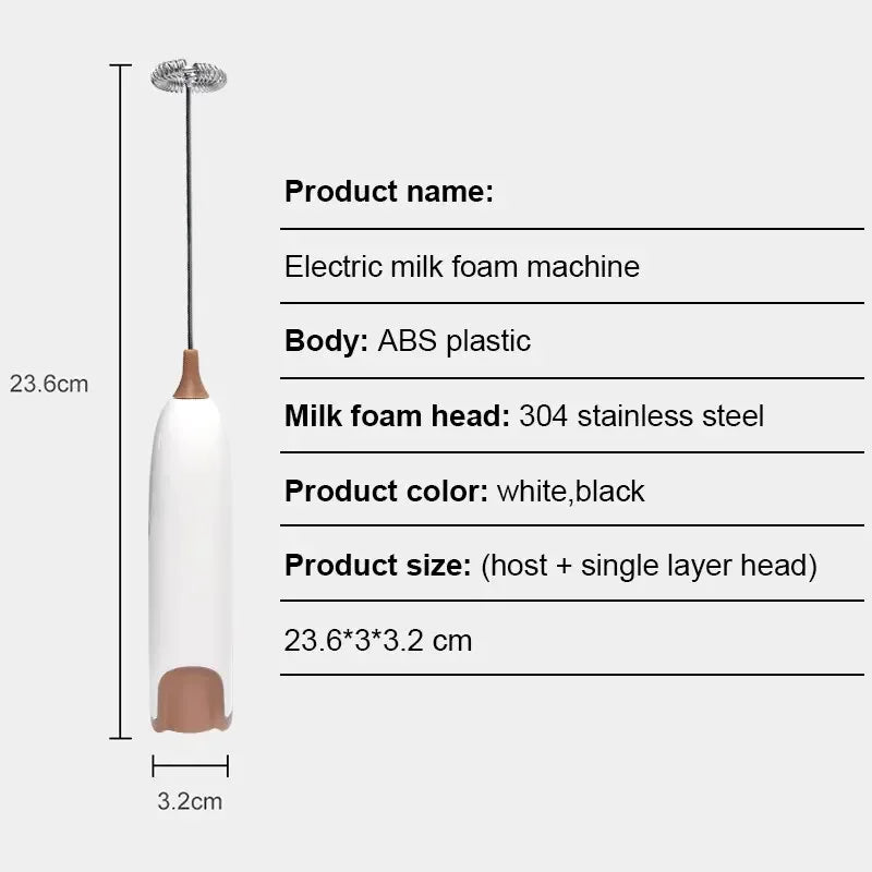 Electric Milk Frother Machine - Kitchen Drink Foamer Mixer Stirrer for Coffee Cappuccino Creamer Frothy Blend Whisker Egg Beater