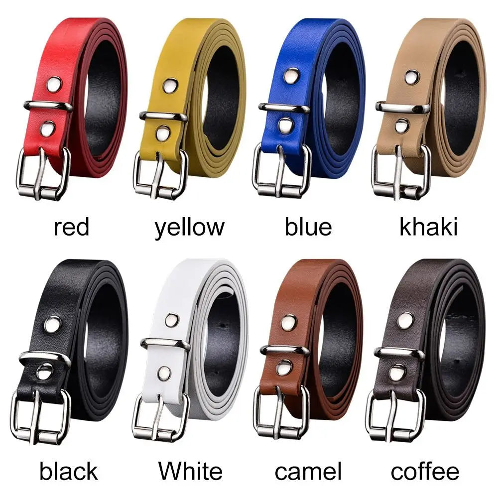 Boys Girls Luxury Design Vintage Retro Pin Buckle Waistband Trouser Dress Belts Children Leather Belt Thin Waist Strap