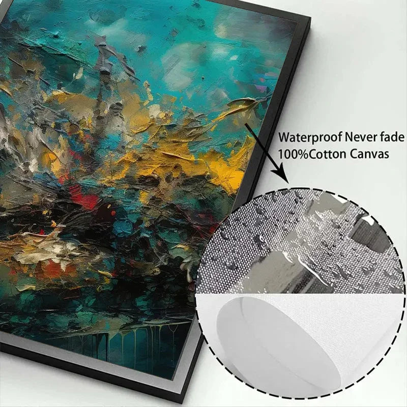 Classic Abstract Wall Art Matte Colour Oil Painting on Canvas Print Poster Home Decor Living Room Bedroom Decorative Painting - Free Item