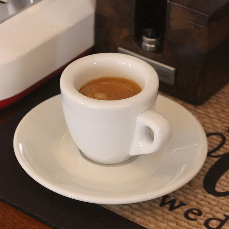 50ML Ceramic Espresso Cups with Thick Design for Single Cup 9mm Cup Wall Long Lasting Insulation Espresso Barista Accessories