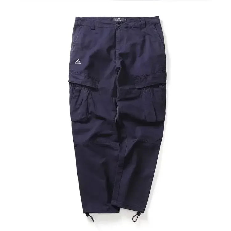 Hiking Khaki Trousers Man Cargo Pants for Men Multipockets Multi Pocket Outdoor Straight Aesthetic Regular Fit Designer Loose