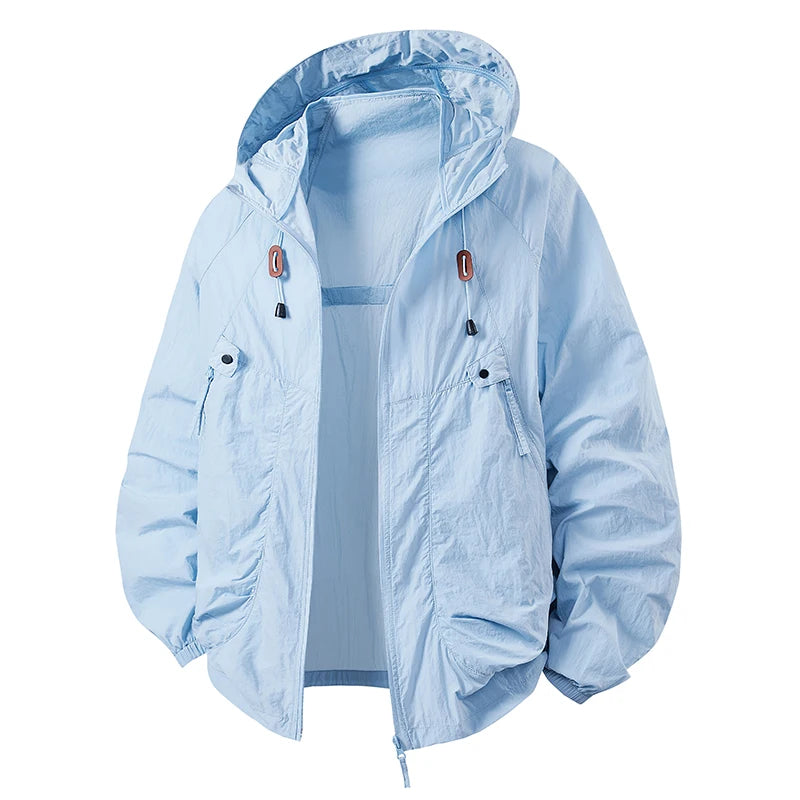 8Colors Fast Ship Men Jacket Summer Coats Male Fishing Windbreaker Jacket Man Camping Clothing Hot Day Waterproof Trip Outerwear