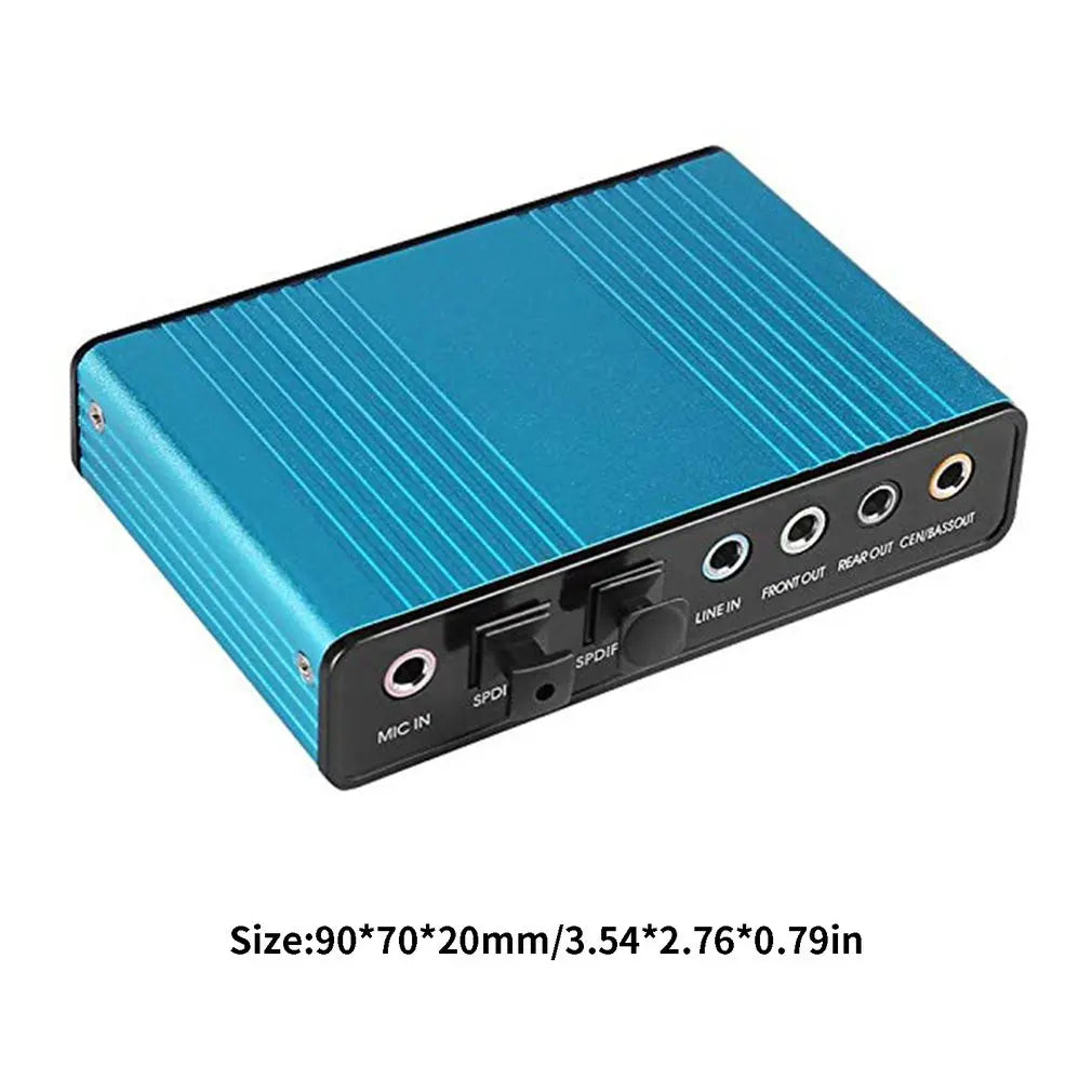 External USB Sound Card 6 Channel 5.1Surround Adapter Audio Card USB 2.0 Optical S/PDIF Sound Card Adapter for PC Laptop Desktop