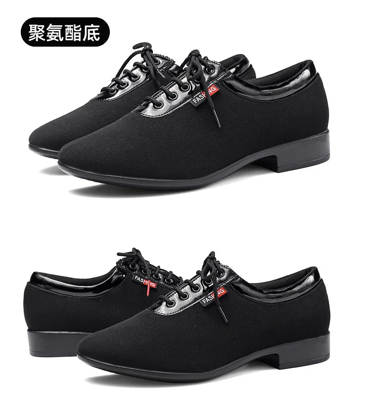 XIHAHA Men Oxford Cloth Standard Dance Ballroom Cloth Straight Outsole Practice Competition Modern Dancing Sport Shoes Sneakers