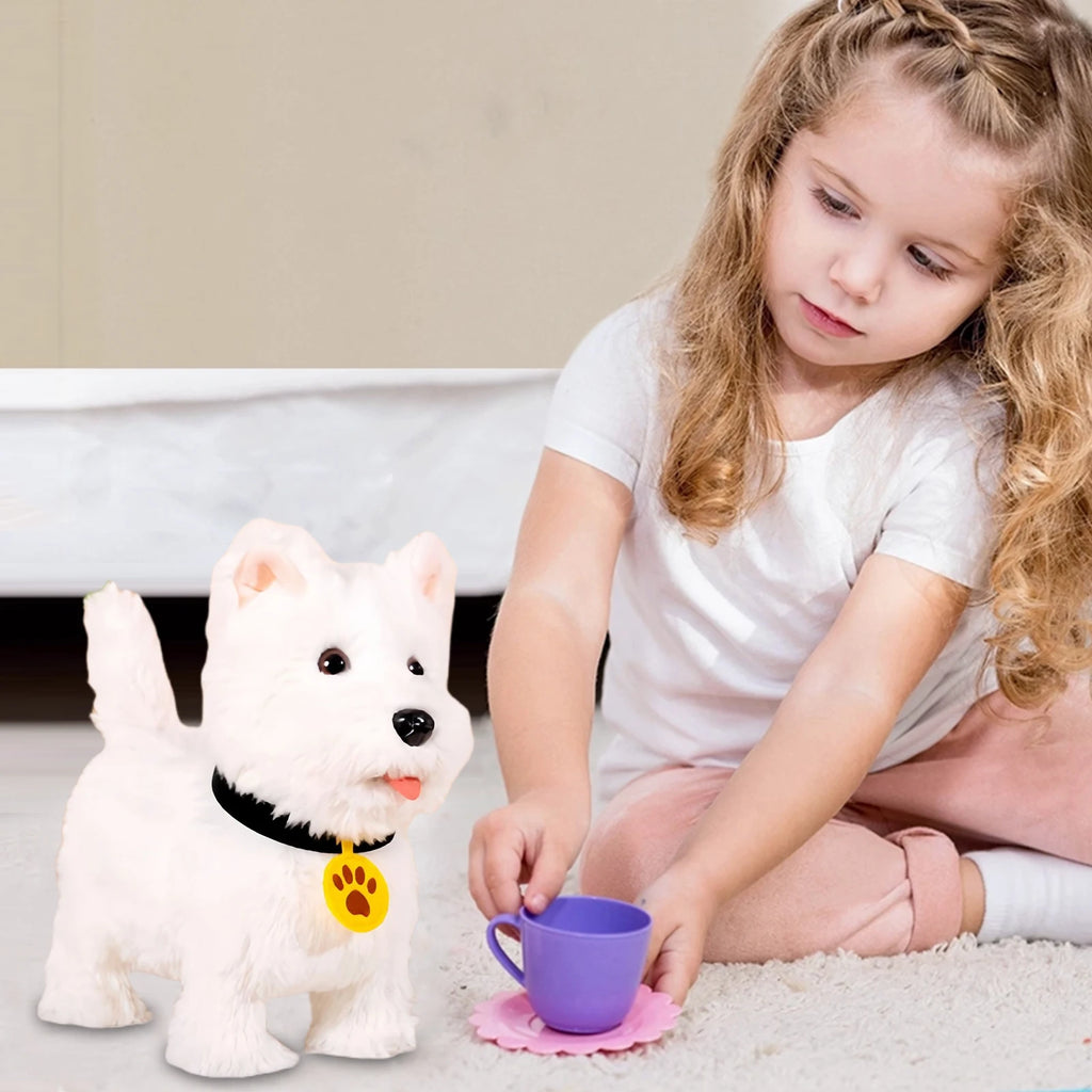 Cute Realistic Interactive Puppy Pet Dog Barking Walking & Tail Wagging Robot Dog Toy Present Pet Gifts for 3+ Year Boys Girls