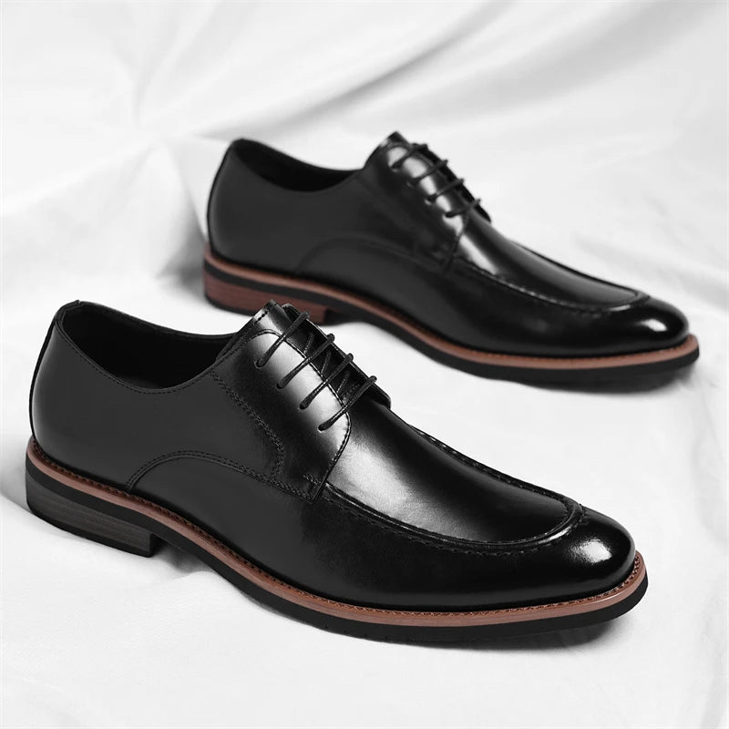 New Fashion Mens Solid-Color Oxford Shoes Business Formal Shoes Comfortable Casual Shoes Dress Party Derby Footwear Man Sneakers