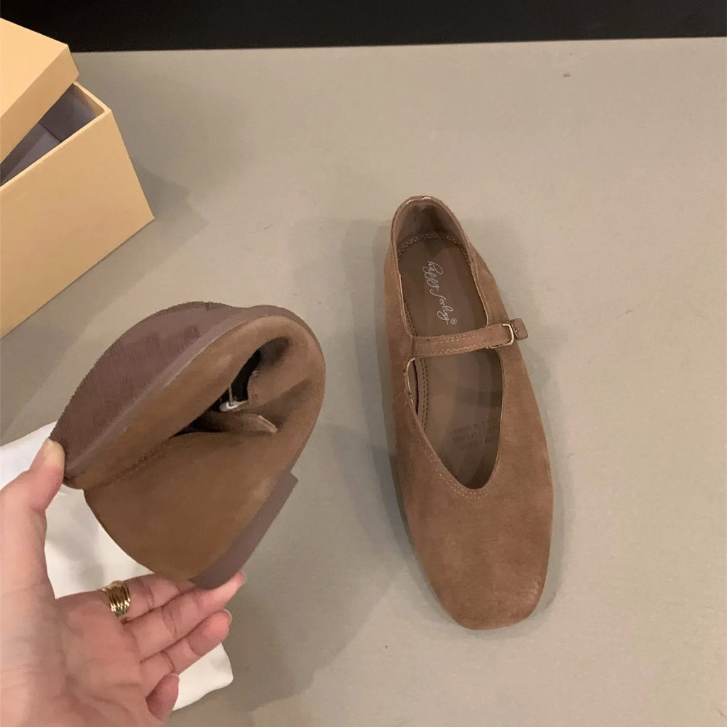 2024 Spring New Brand Women Flats Round Toe Shallow Slip On Ladies Casual Ballet Shoes Soft Leather Eelgant Dress Shoes