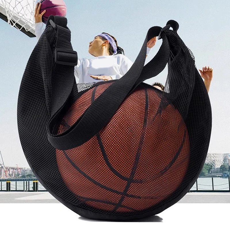 Sports Storage Bag with Zip Closure and Mesh Pocket for Easy Ball Carrying
