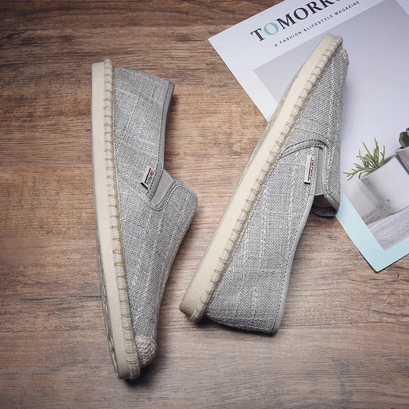 Men Shoes Summer Espadrilles Woman Canvas Sneakers Breathable Couple Footwear Slip on Loafers Large Size 39-44 Outdoor Trainers - Free Item Weekend (50% off).