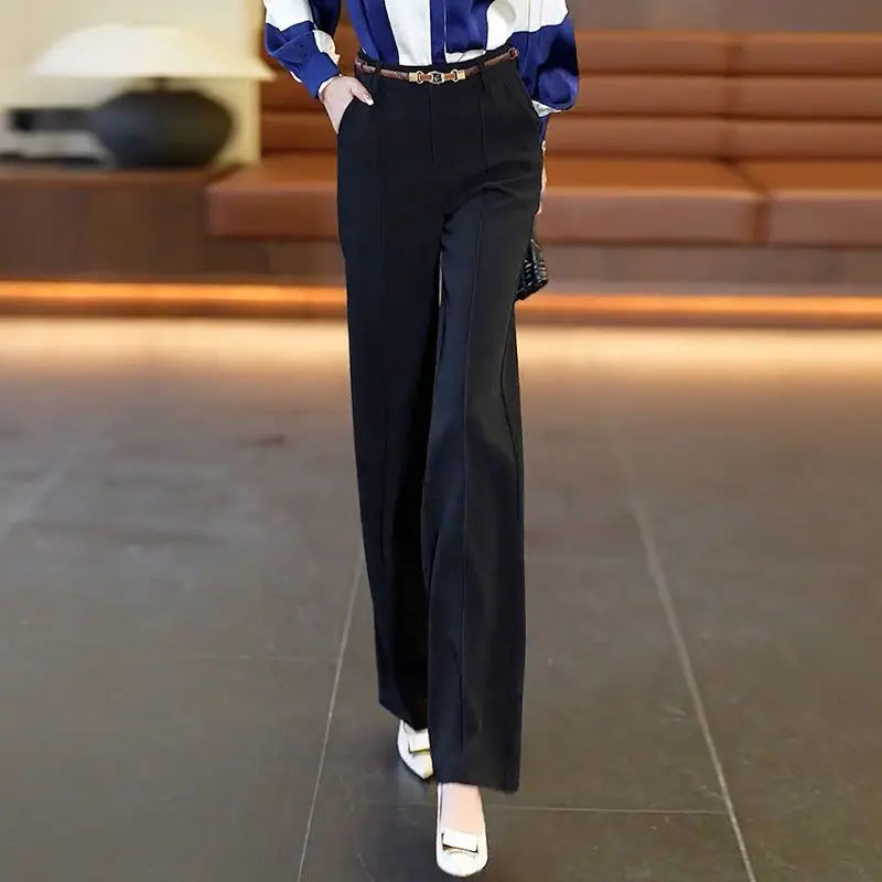 Khaki Clothing Office Loose Womens Pants Work Wide Leg Trousers for Women Straight Baggy White Tailoring Black New In 90s Autumn