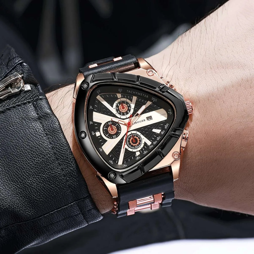 Unique Sports Men Watch High Quality Silicone Strap Auto Date Quartz Watches New Design Hot Sale Wristwatch Gifts For Him