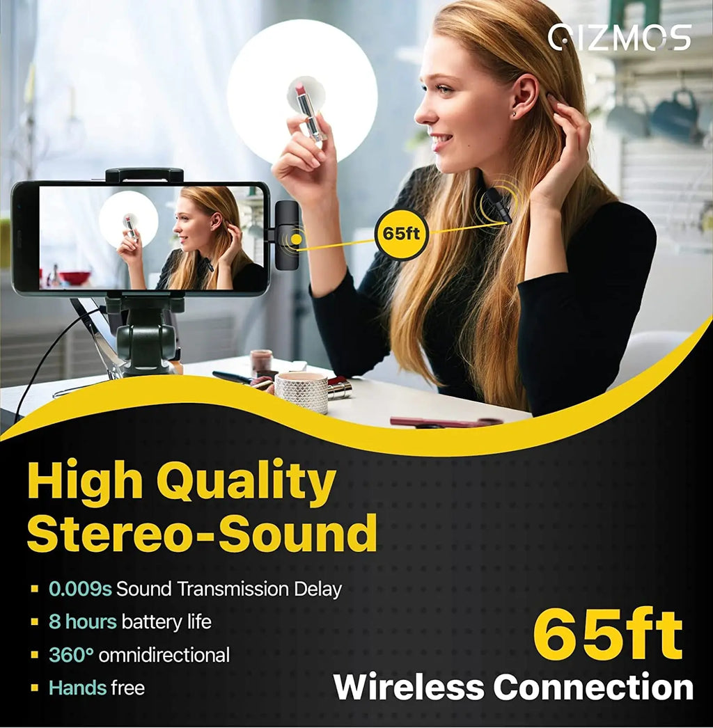 K1 Wireless Lavalier Microphone Mini Audio Video Recording Mic For iPhone Android Laptop Live Gaming Mobile Phone Microphone