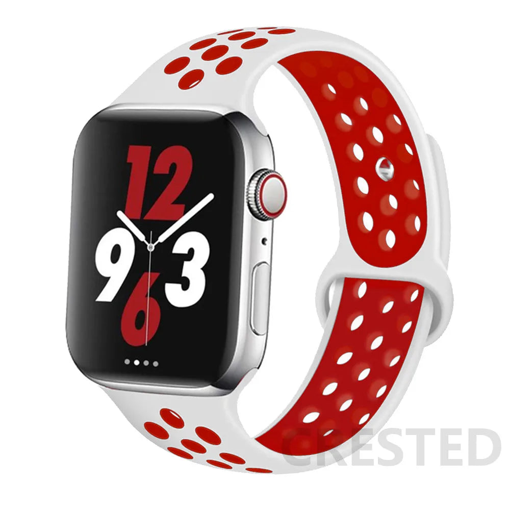 Silicone Strap For Apple Watch Band 45mm 44mm 40mm 49mm 41mm 38mm 42mm Sport bracelet iWatch Ultra 2 Series 9 8 7 6 se for nike