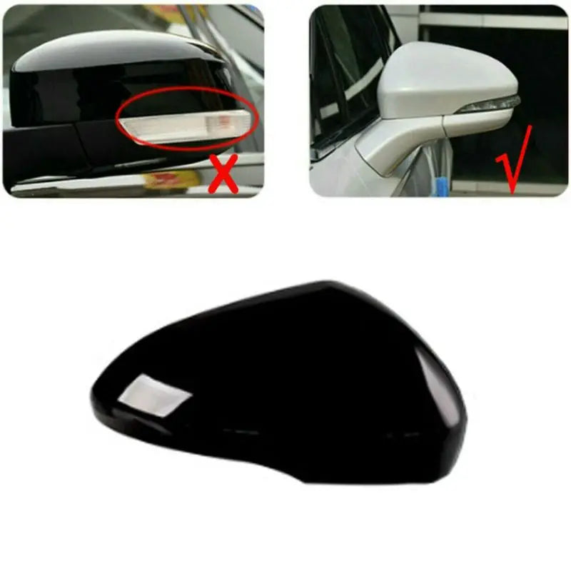 For US Ford Fusion 2013 2014 2015 2016 2017 2018 2019 2020 2021 Car Side Rearview Mirror Cover Glossy Black Clip-on Exterior