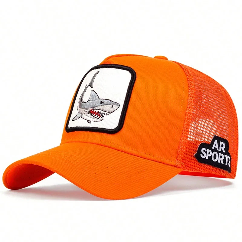 Unisex Shark Patch Embroidery Baseball Net Caps Spring and Summer Outdoor Adjustable Casual Hats Hip Hop Hat Sunscreen Hat