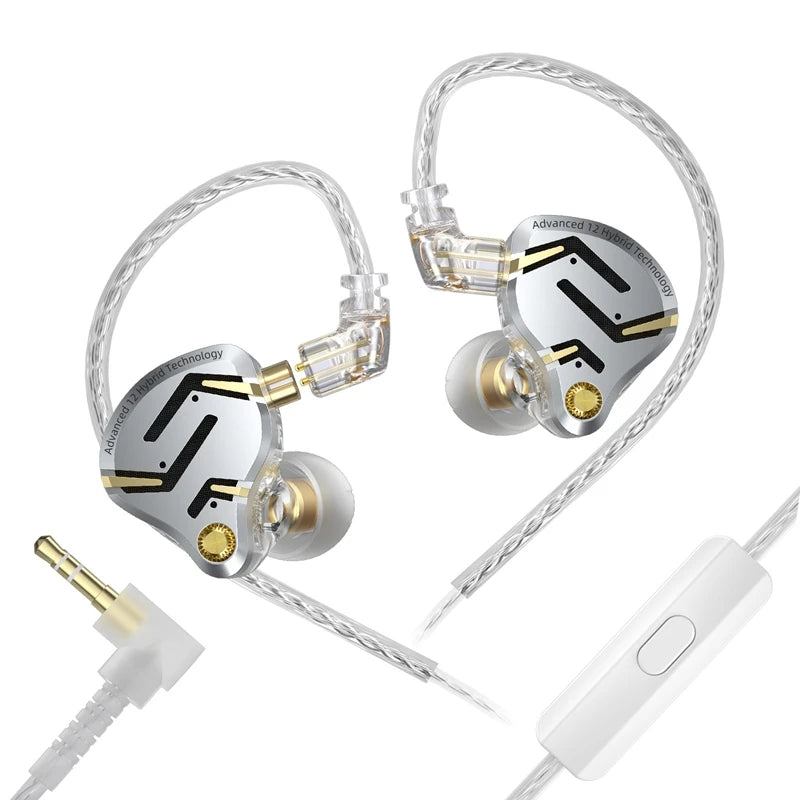 KZ ZS12 PRO 2 1DD+5BA  Flagship-Grade Super Linear Hybrid Wired Headphones 3.5mm/typec Detachable Cable HIFI Gaming Headest