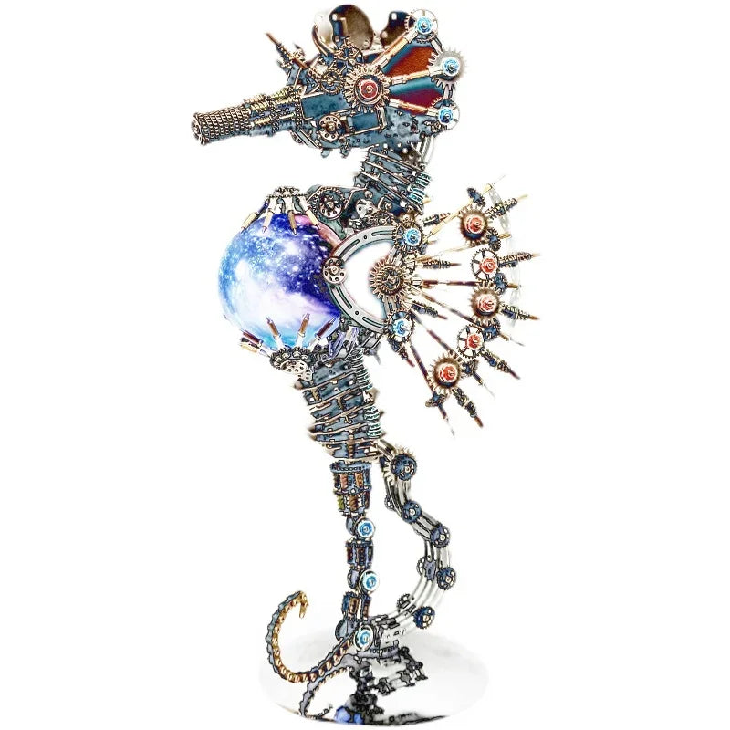 3d Puzzle Mechanical Seahorse Metal Model Kit Steampunk Seahorse Toys DIY Assembly Kits Children Adults (2100PCS)