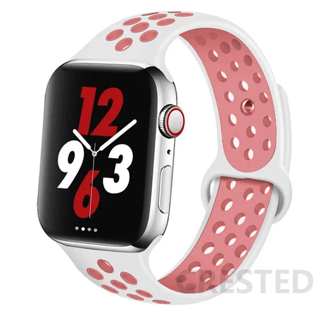 Silicone Strap For Apple Watch Band 45mm 44mm 40mm 49mm 41mm 38mm 42mm Sport bracelet iWatch Ultra 2 Series 9 8 7 6 se for nike