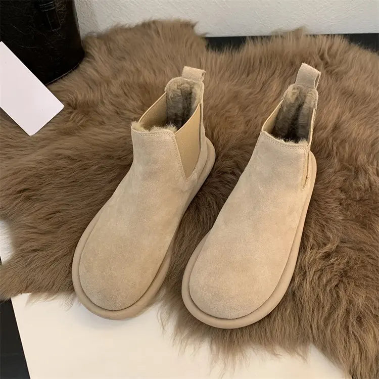 Snow Boots for Women 2025 New Autumn and Winter Popular Warm Cotton Shoes Fleece-Lined Thickeneded Boots Casual Short Botines